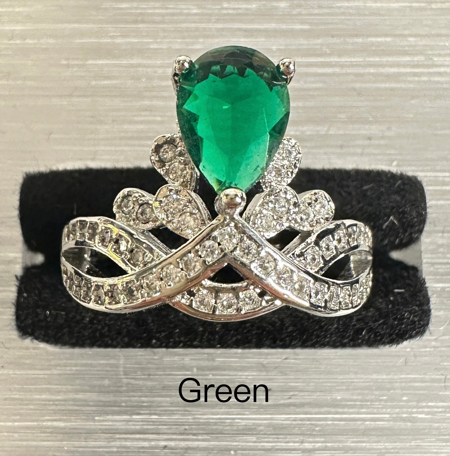 Cinderella's Crown Adjustable Ring | Inverted Teardrop Crown Ring