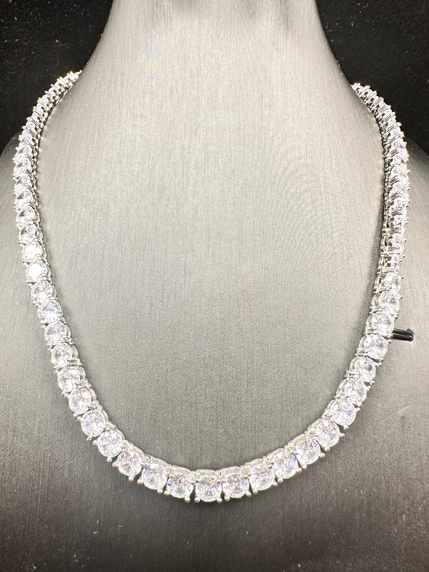 White Gold Plated Tennis Necklace