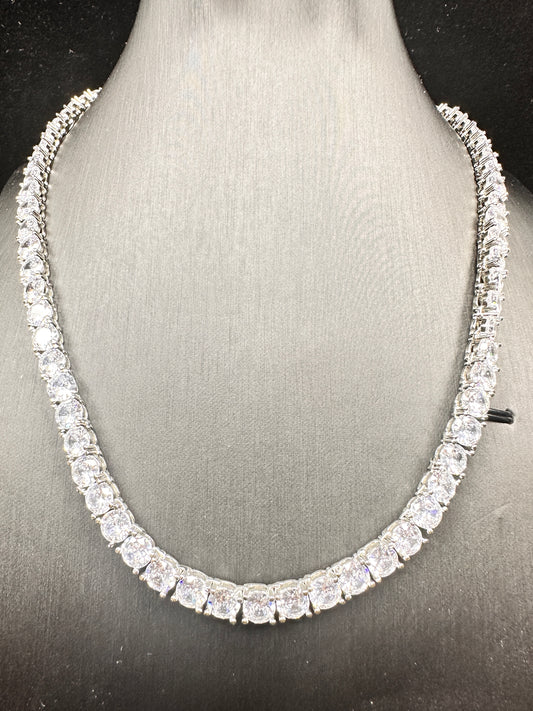 White Gold Plated Tennis Necklace