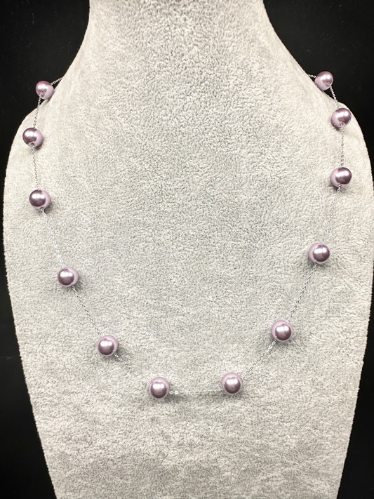 Velvet Adjustable Lavender & Silver Necklace