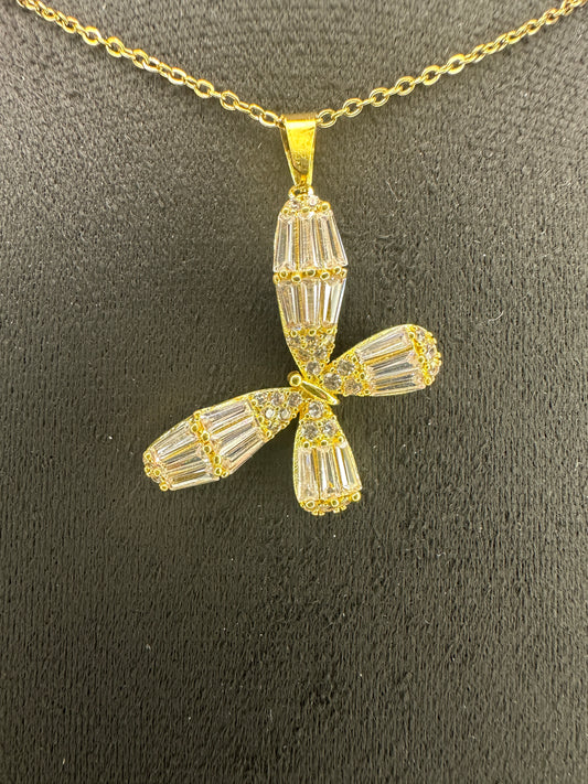 Ethereal Monarch Pendant | Elongated Butterfly Necklace