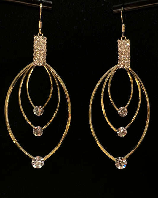 Aureate Ellipse Ear Hooks