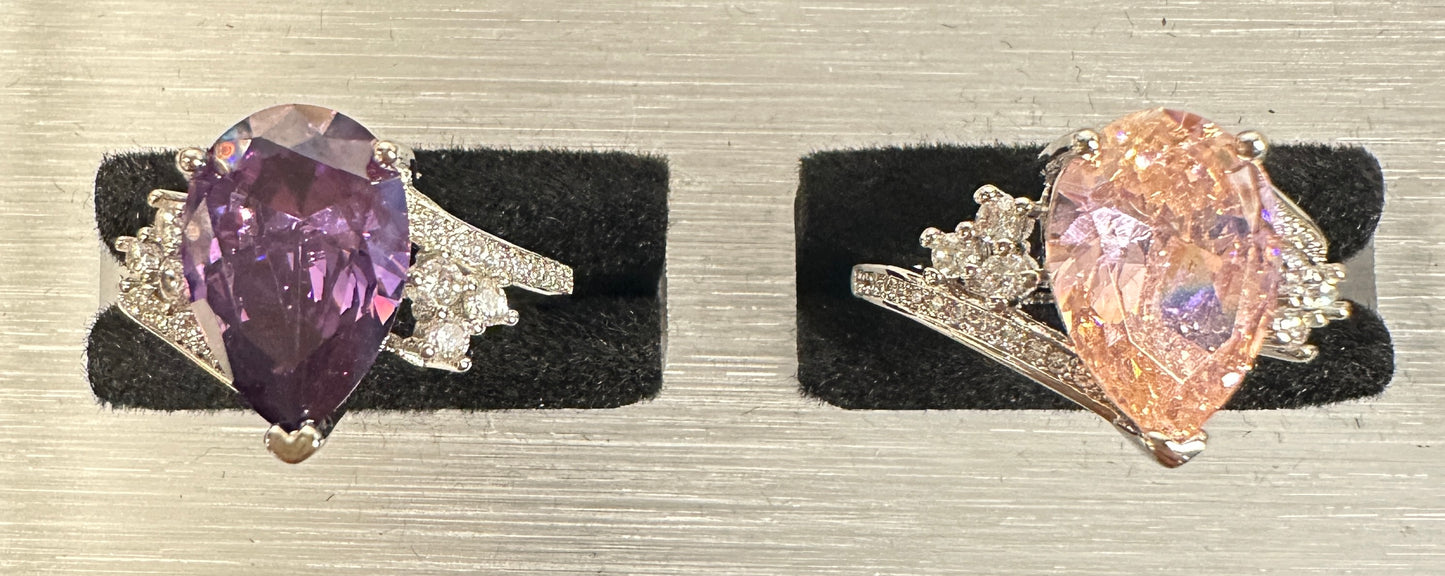 Jennifer's Grace Adjustable Ring | Inverted Teardrop with Twisted Band