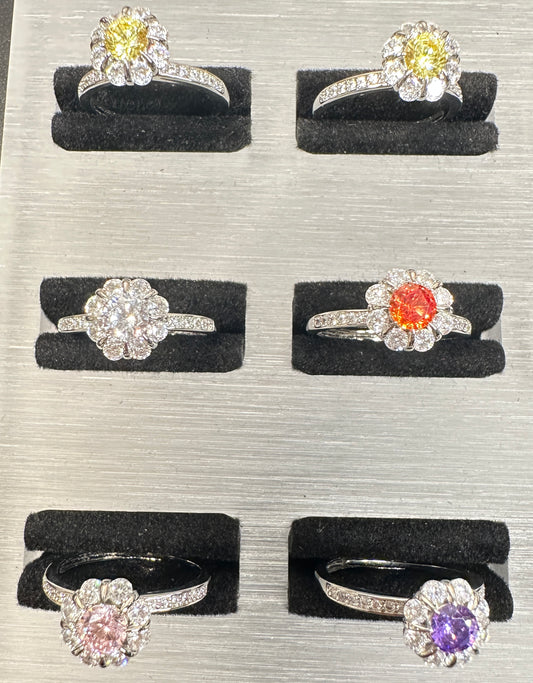 Daisy Bloom Adjustable Ring | Floral-Inspired Pavé Design