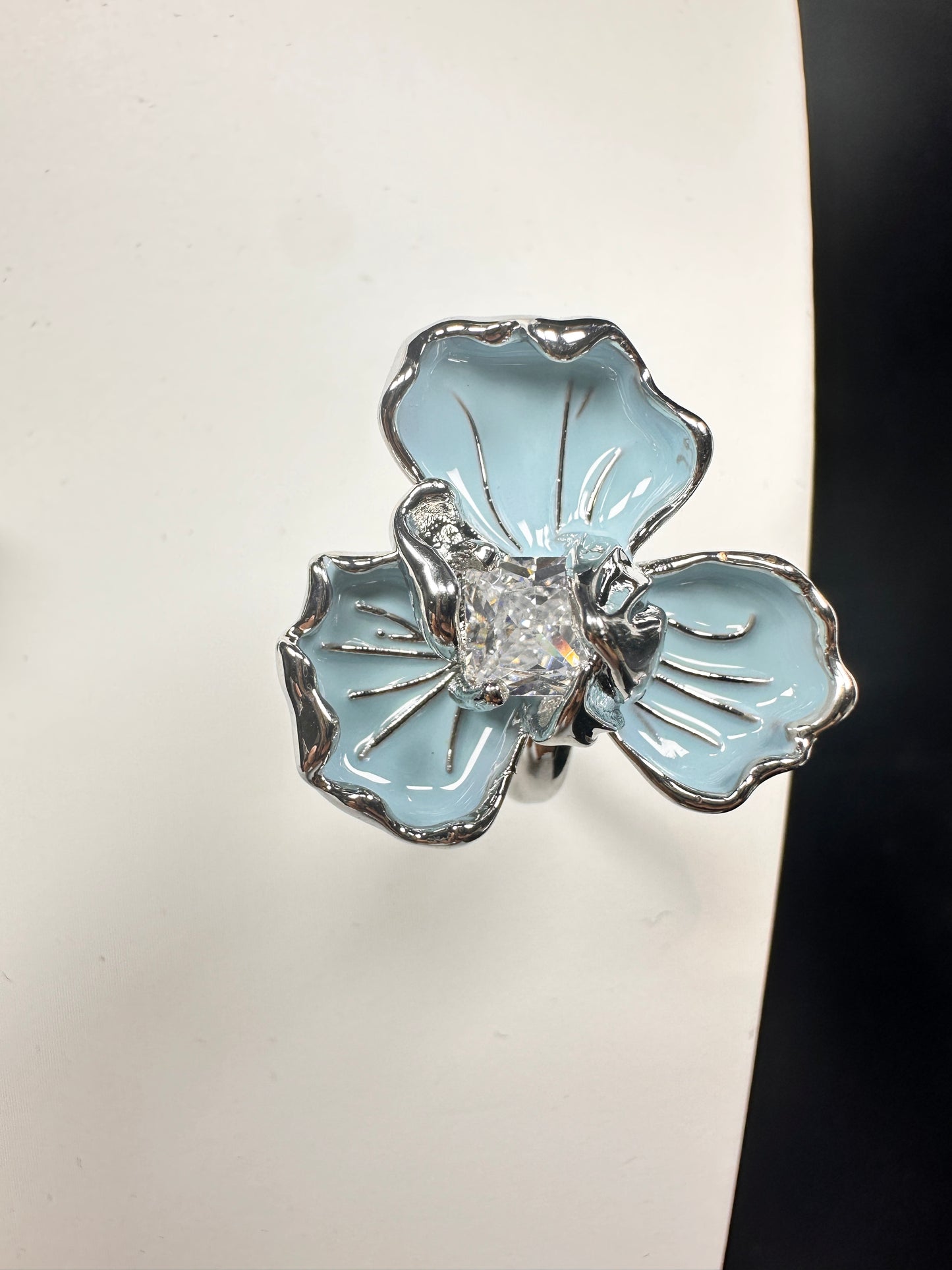 Azure Bloom Trio Set (Necklace, Earrings, Ring)