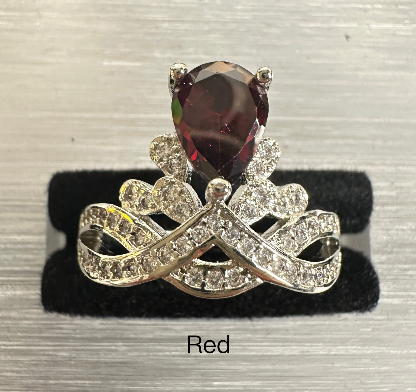 Cinderella's Crown Adjustable Ring | Inverted Teardrop Crown Ring