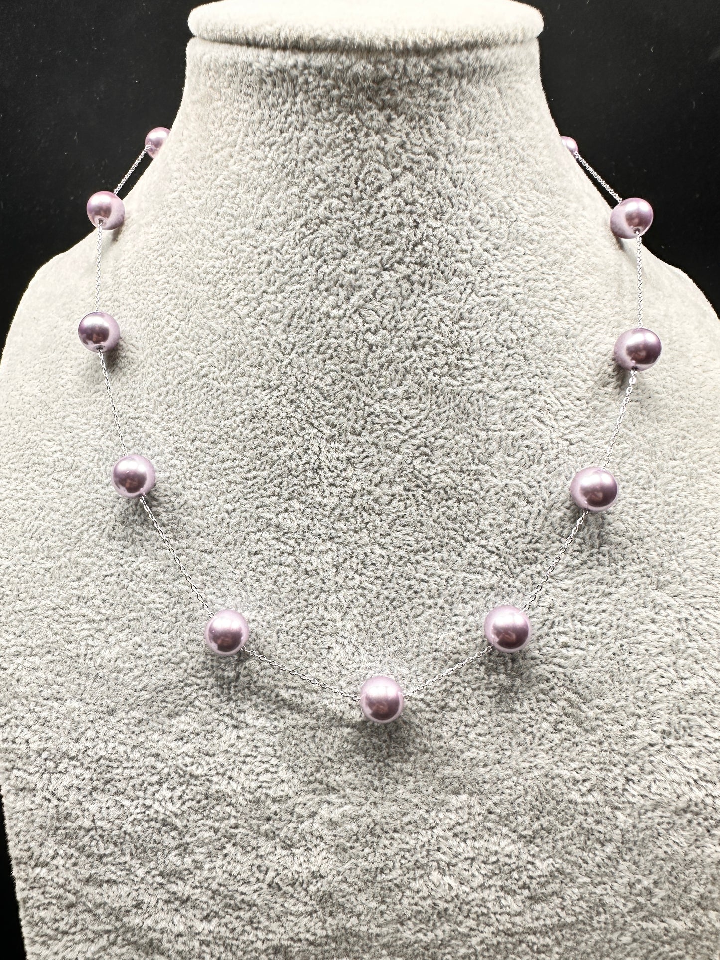 Velvet Adjustable Lavender & Silver Necklace
