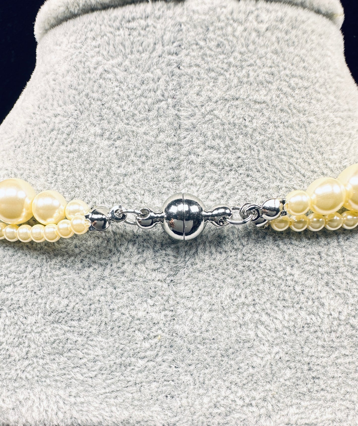 Twilight Layers · Magnetic Dual-Strand Champagne Pearl Necklace