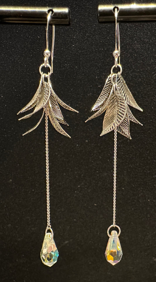 Luna's Sigh Ear Hooks | Leaf CZ & Gold-Plated Copper