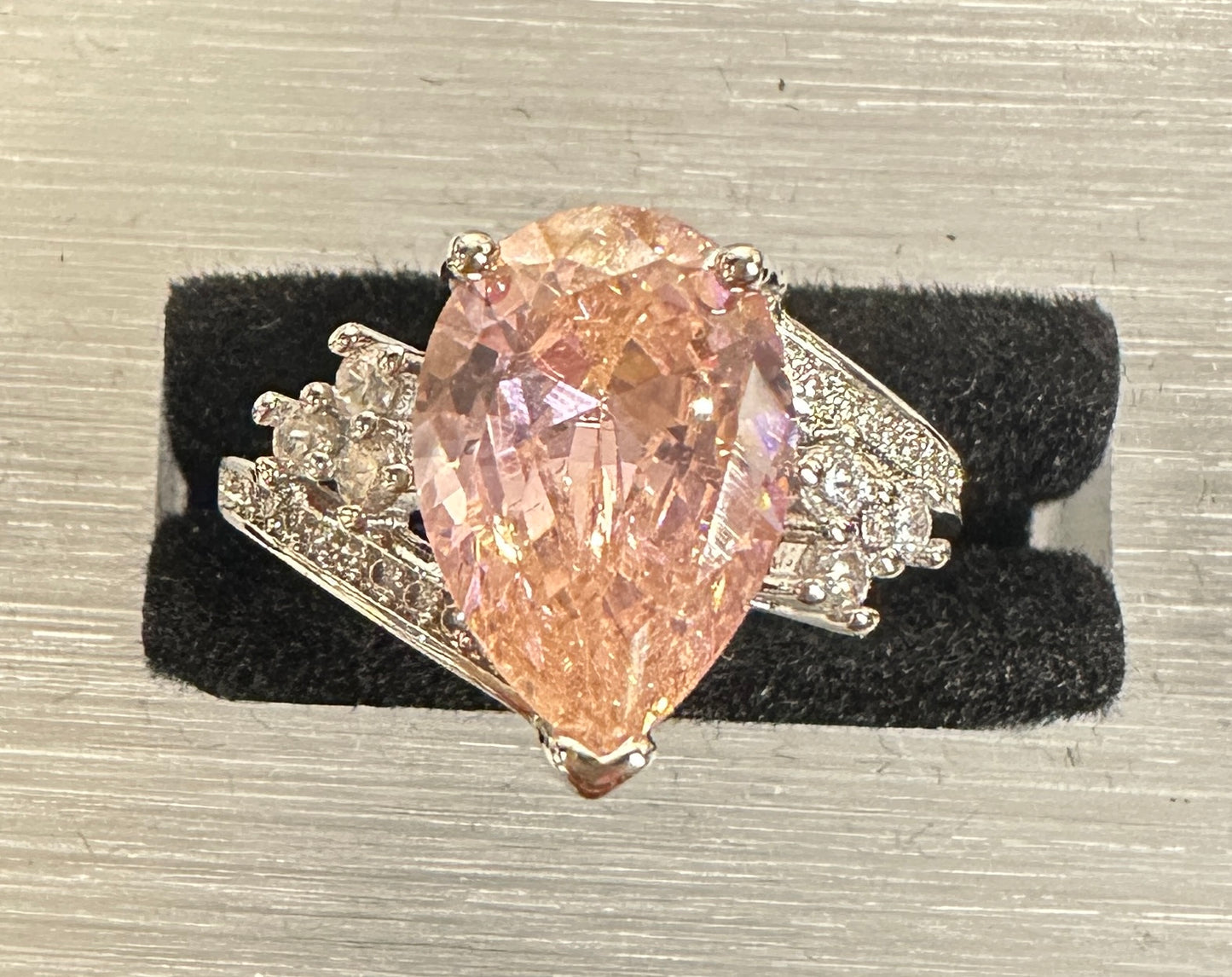 Jennifer's Grace Adjustable Ring | Inverted Teardrop with Twisted Band