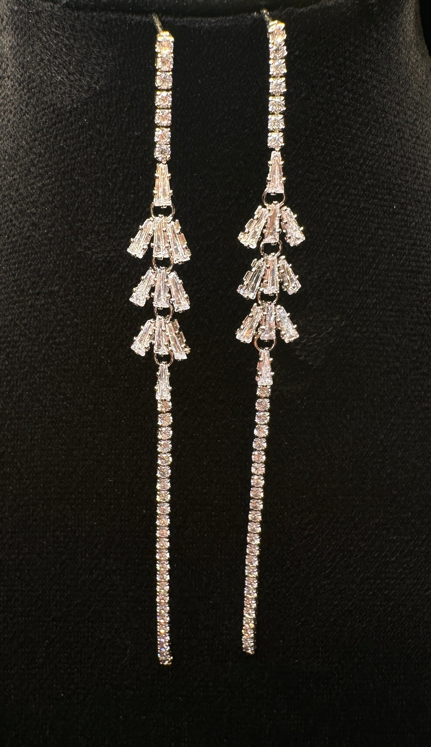 Trigon Frieze Drop Earrings | Geometric Linear Design