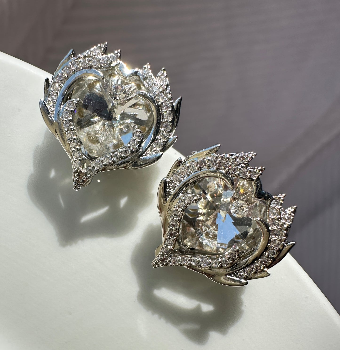 Phoenix Heart Halo Earrings | Symbol of Reborn & Eternal Love