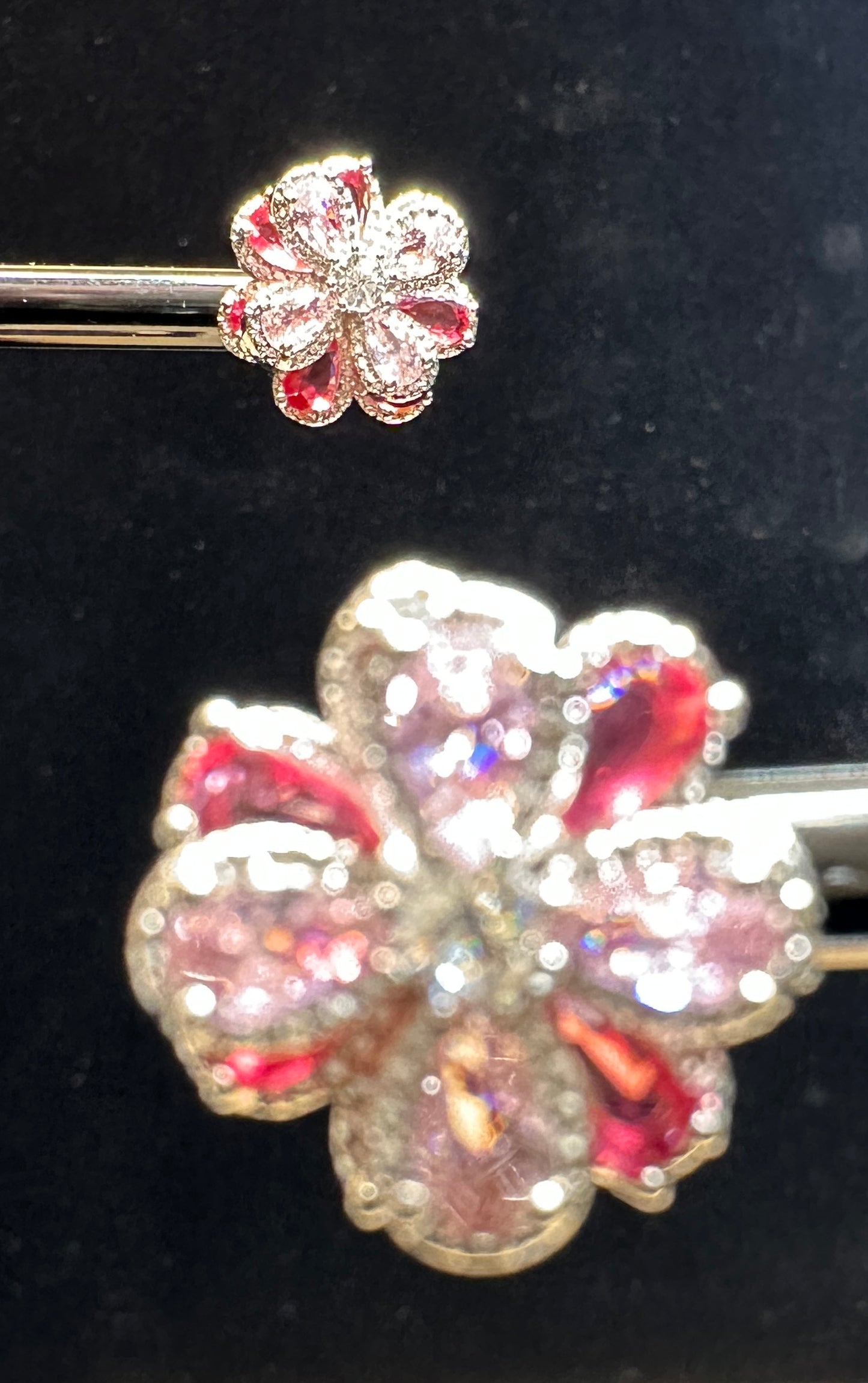 Blushing Aura Studs | Succulent Flower Earrings