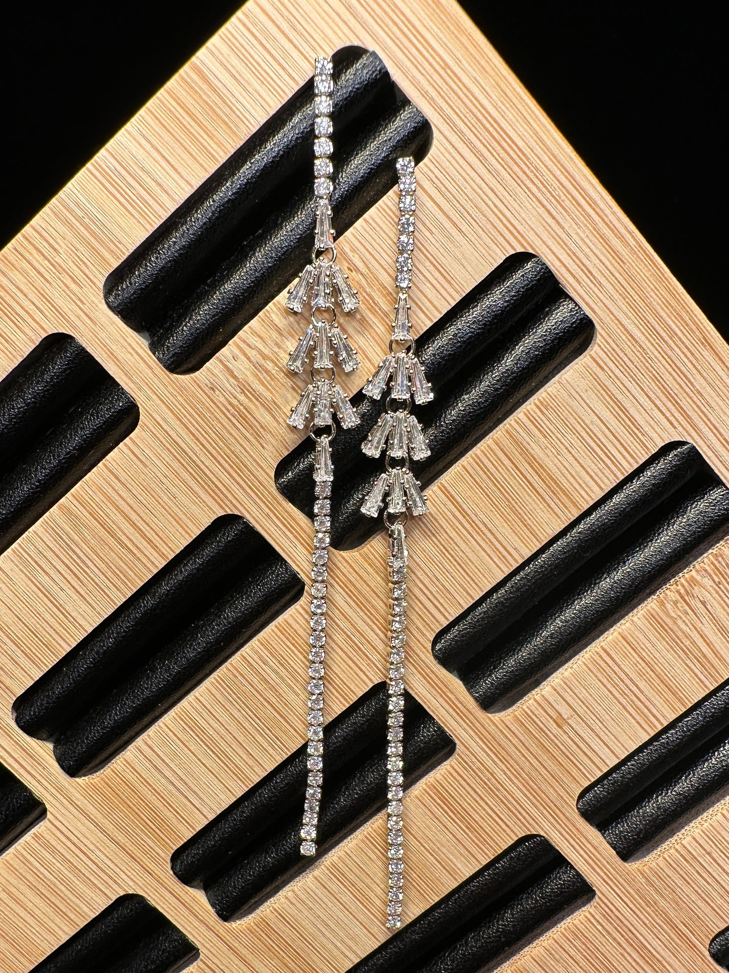 Trigon Frieze Drop Earrings | Geometric Linear Design