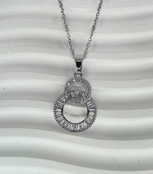 Eternal Interlocking Circle Jewelry Set (Gift Box Included)| Necklace & Earrings Gift Box | DN-DS | Luxury Gift-Ready Jewelry Set