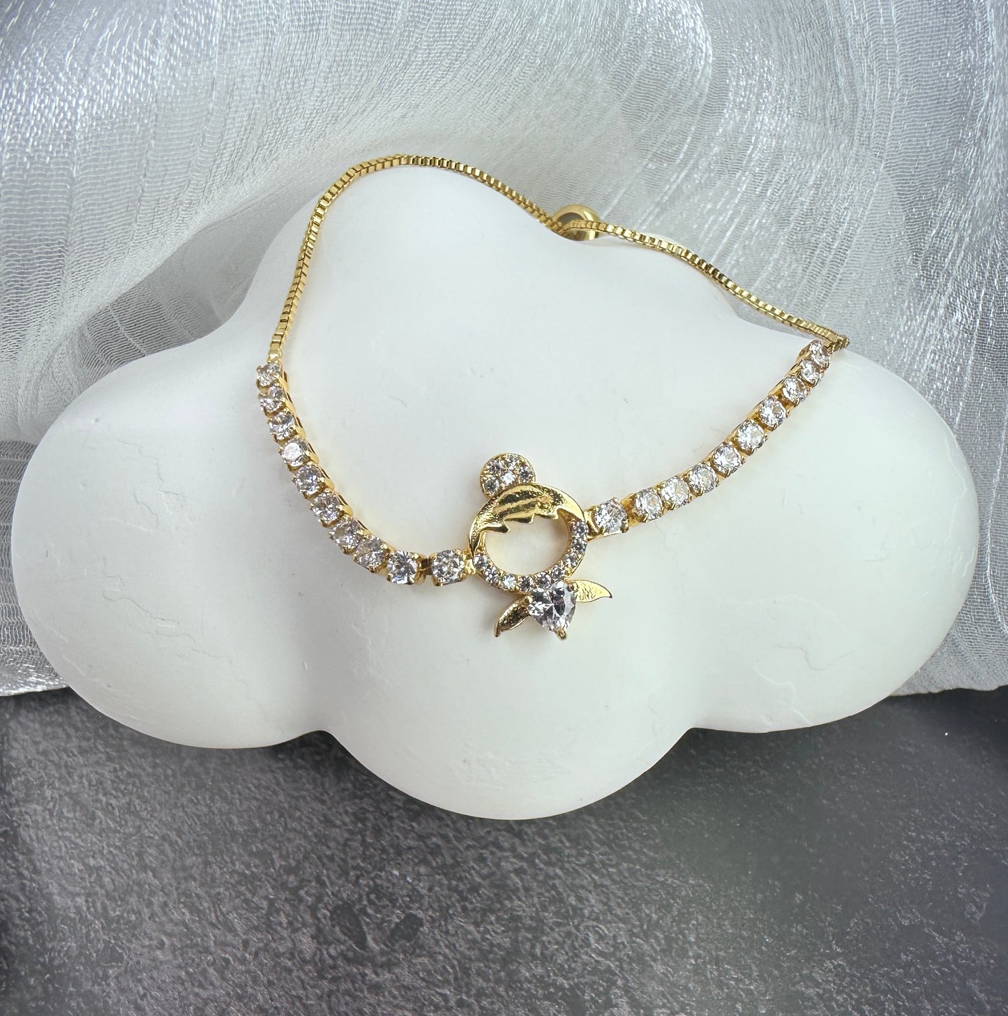 Pure Innocence: Little Girl Silhouette Adjustable Bracelet