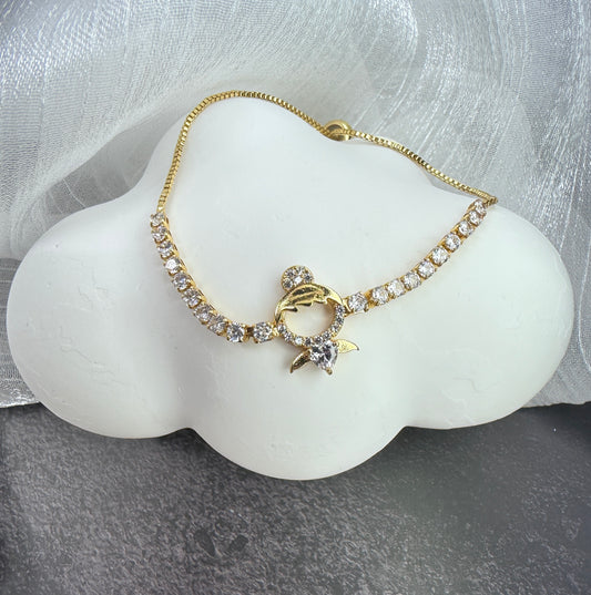 Pure Innocence: Little Girl Silhouette Adjustable Bracelet