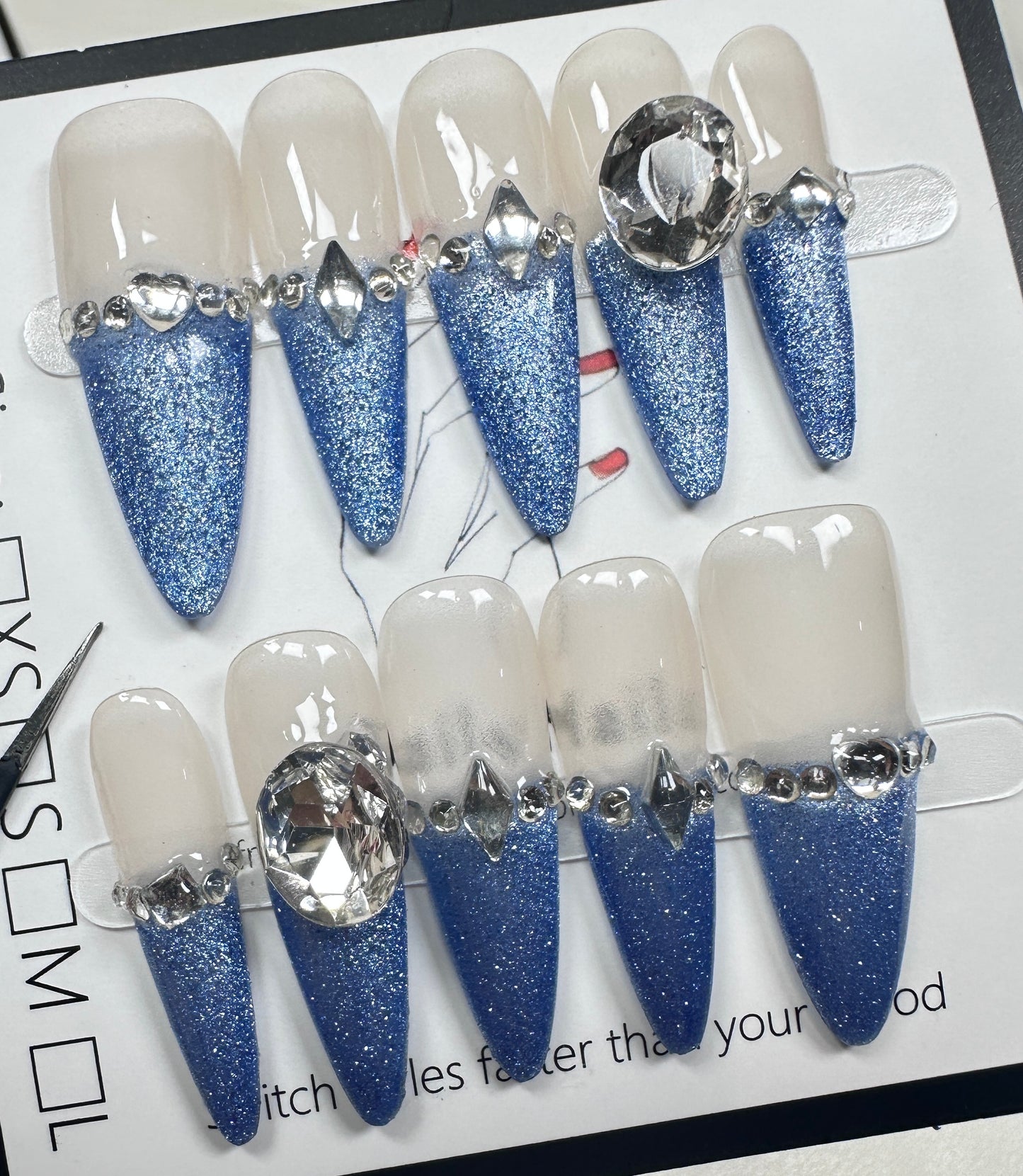 Sapphire Star Press-on Nails  | Handmade Press on Nails Australia |Daily Nails | Handmade Press on Nails