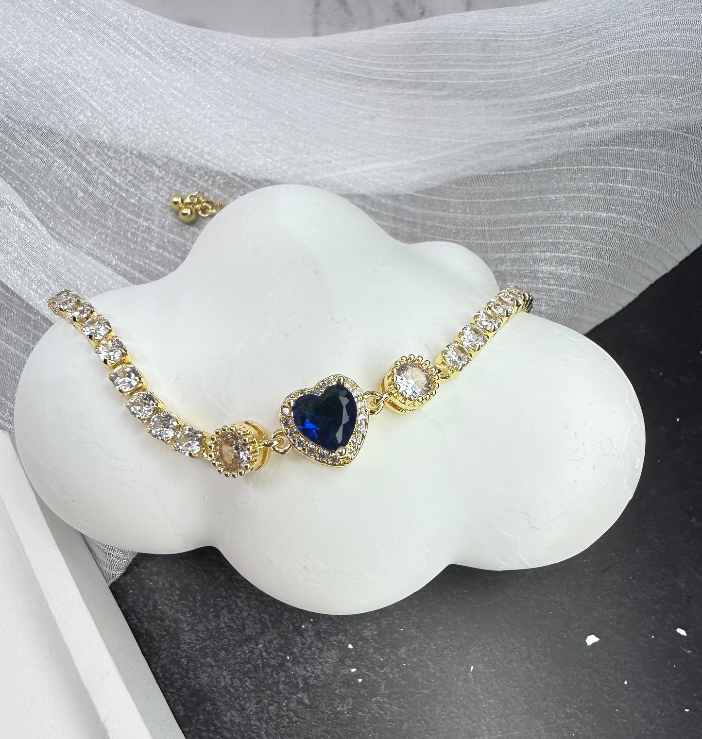 Heart’s Devotion: Radiant Stone Adjustable Bracelet (4 Colors) | One Size Fits All