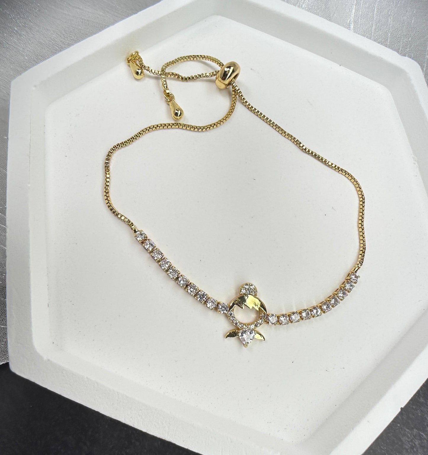 Pure Innocence: Little Girl Silhouette Adjustable Bracelet