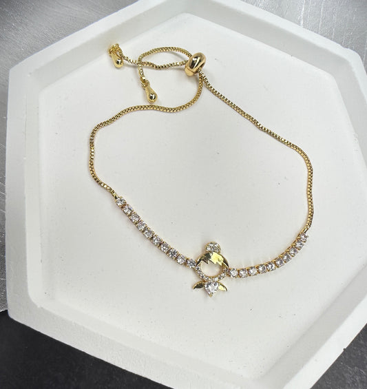 Pure Innocence: Little Girl Silhouette Adjustable Bracelet