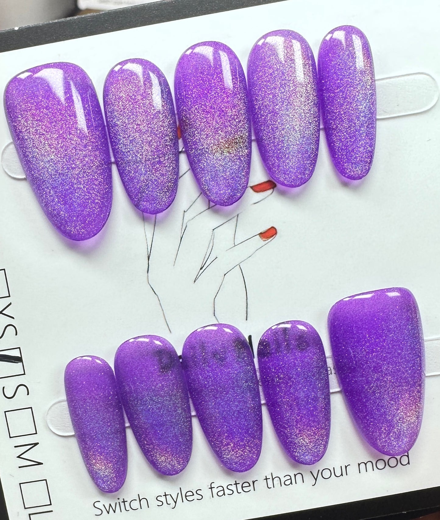 Electric Purple Cat-Eye  | Handmade Press on Nails Australia | Luxury Handmade Round Press-On Nails |Daily Nails | Handmade Press on Nails