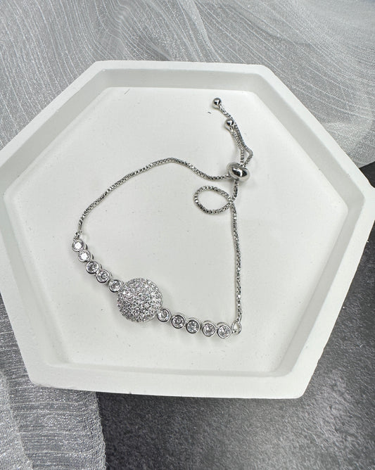 Solstice Pave Disc Adjustable Bracelet | One Size fits all