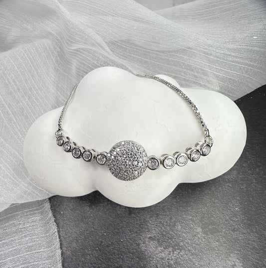 Solstice Pave Disc Adjustable Bracelet | One Size fits all