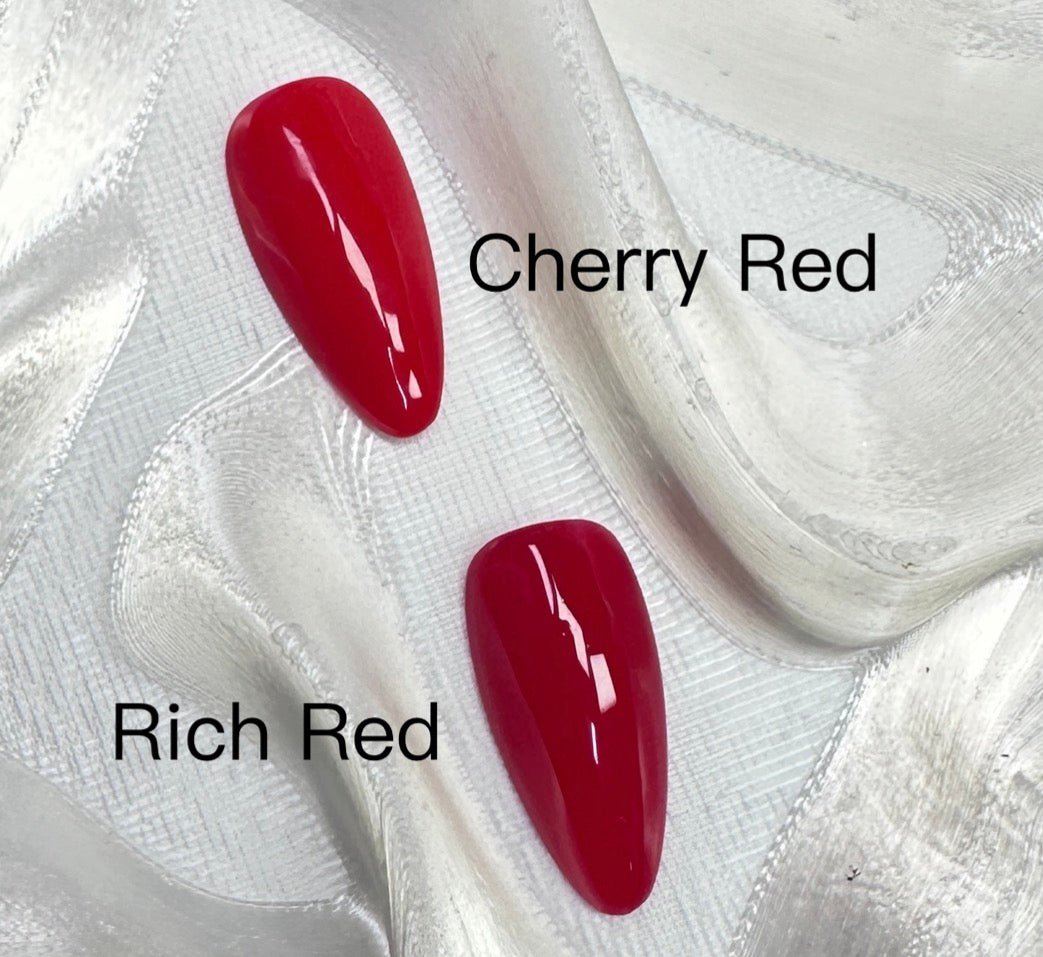 Cherry Red Medium Almond Handmade Press-On Nails