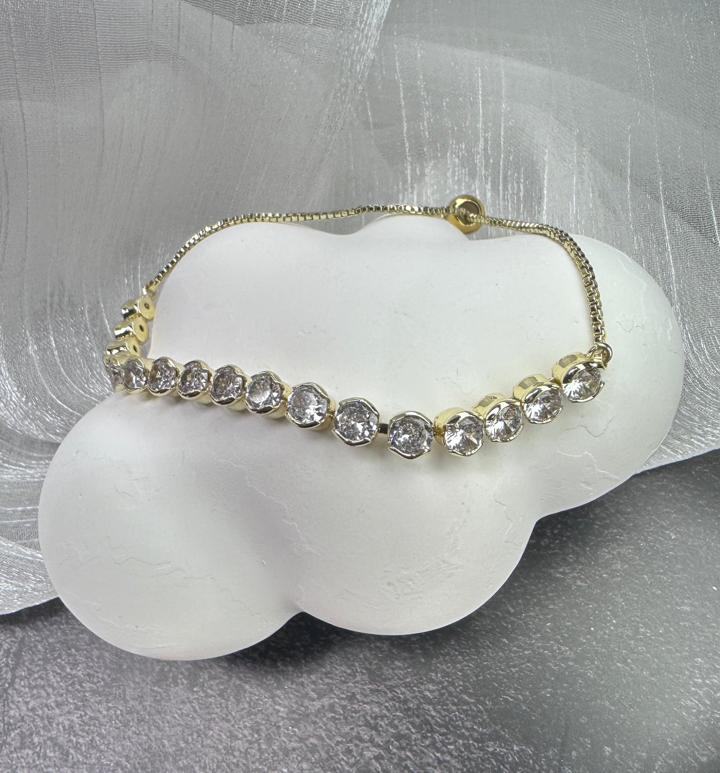 Hexagonal Bezel Radiant Stone Adjustable Bracelet