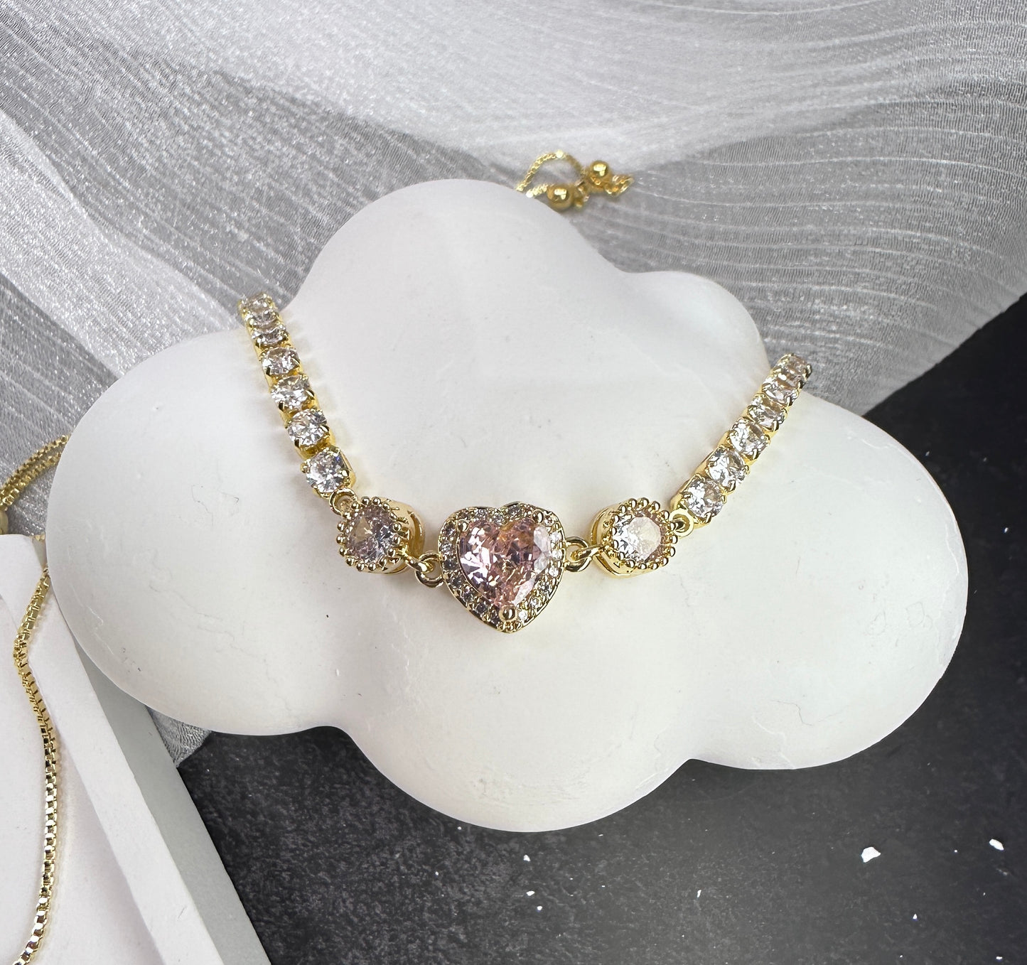 Heart’s Devotion: Radiant Stone Adjustable Bracelet (4 Colors) | One Size Fits All