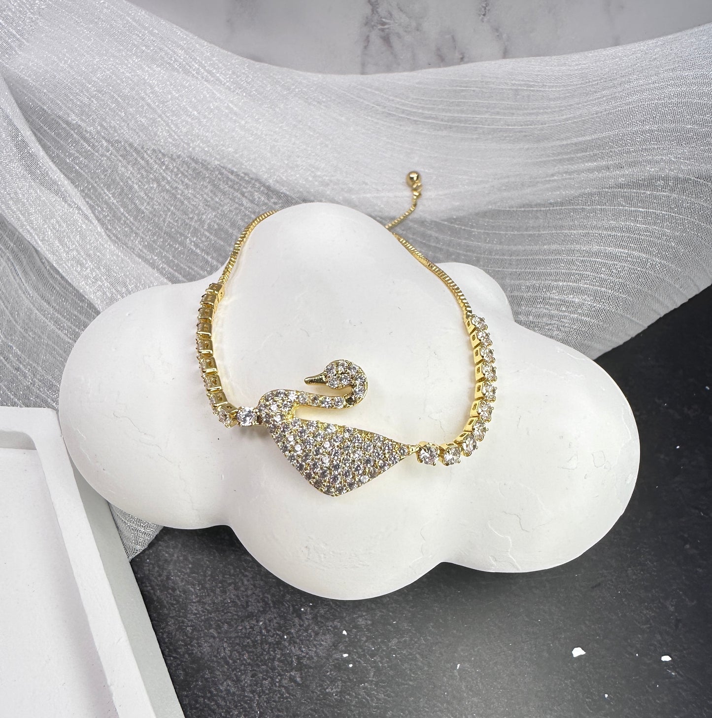 One Size Fits All: The Radiant Swan Silhouette Bracelet