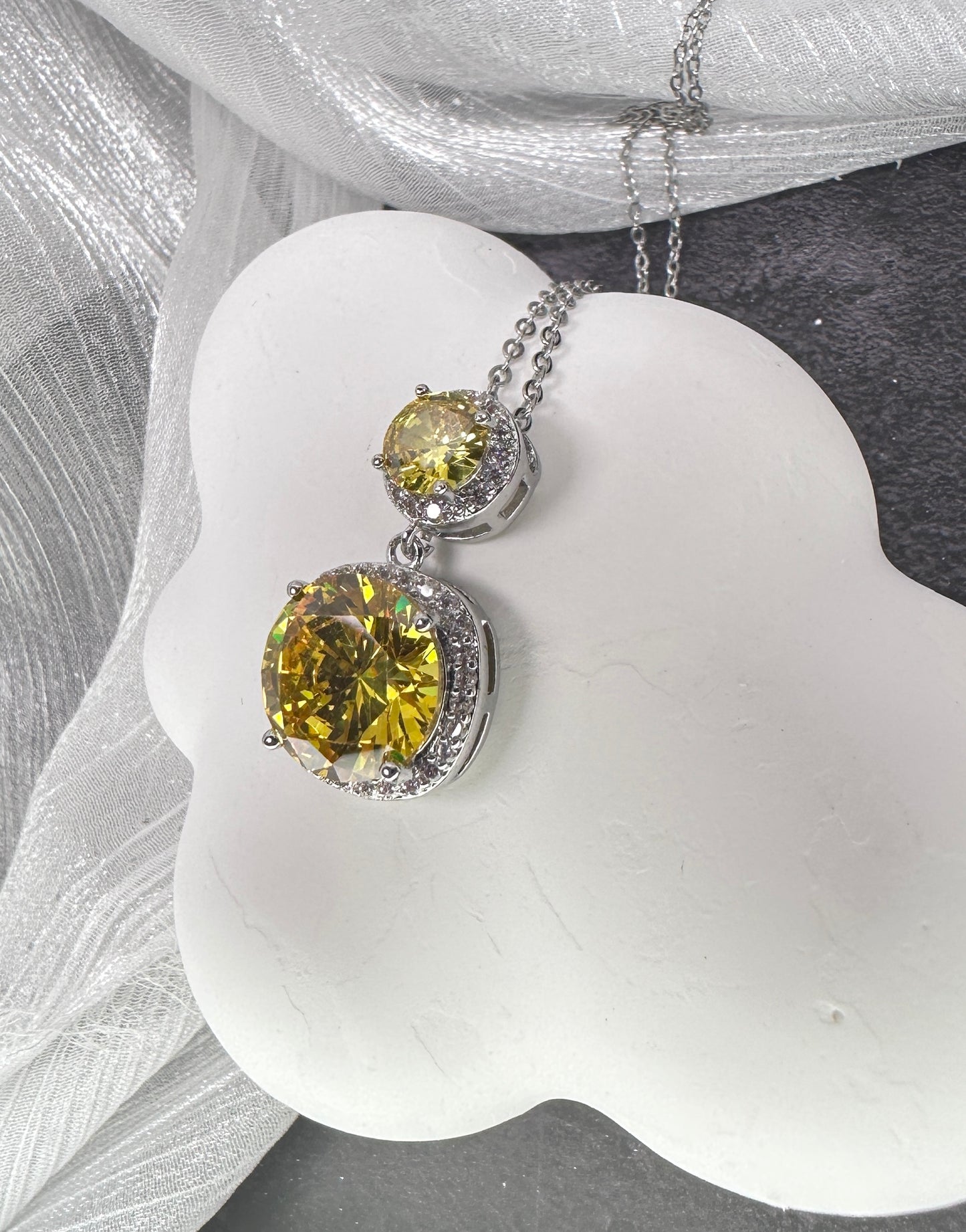 Sunlight Double-Drop Jewelry Set (Gift Box Included)| Necklace & Earrings Gift Box | DN-DS | Luxury Gift-Ready Jewelry Set
