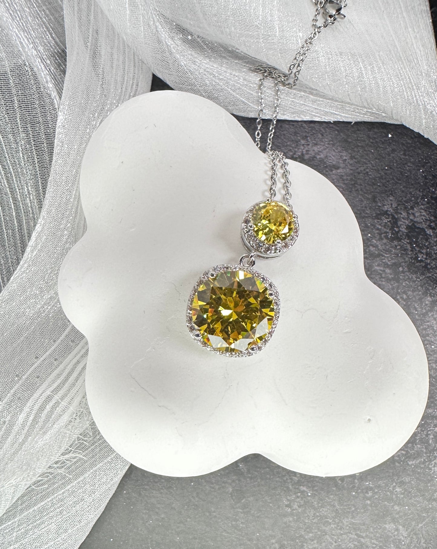 Sunlight Double-Drop Jewelry Set (Gift Box Included)| Necklace & Earrings Gift Box | DN-DS | Luxury Gift-Ready Jewelry Set