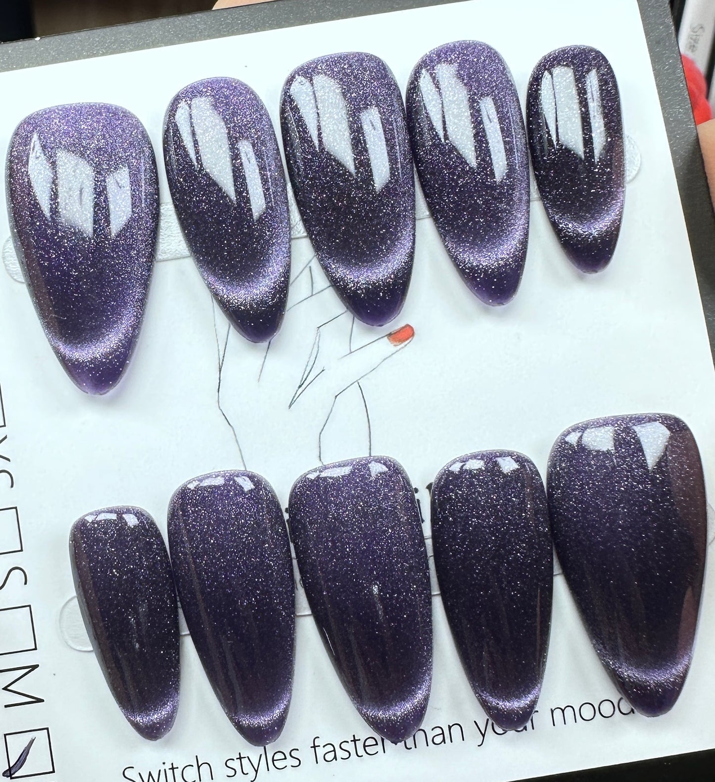 Midnight Galaxy  | Handmade Press on Nails Australia| Luxury Handmade Medium Almond Press-On Nails |Daily Nails | Handmade Press on Nails
