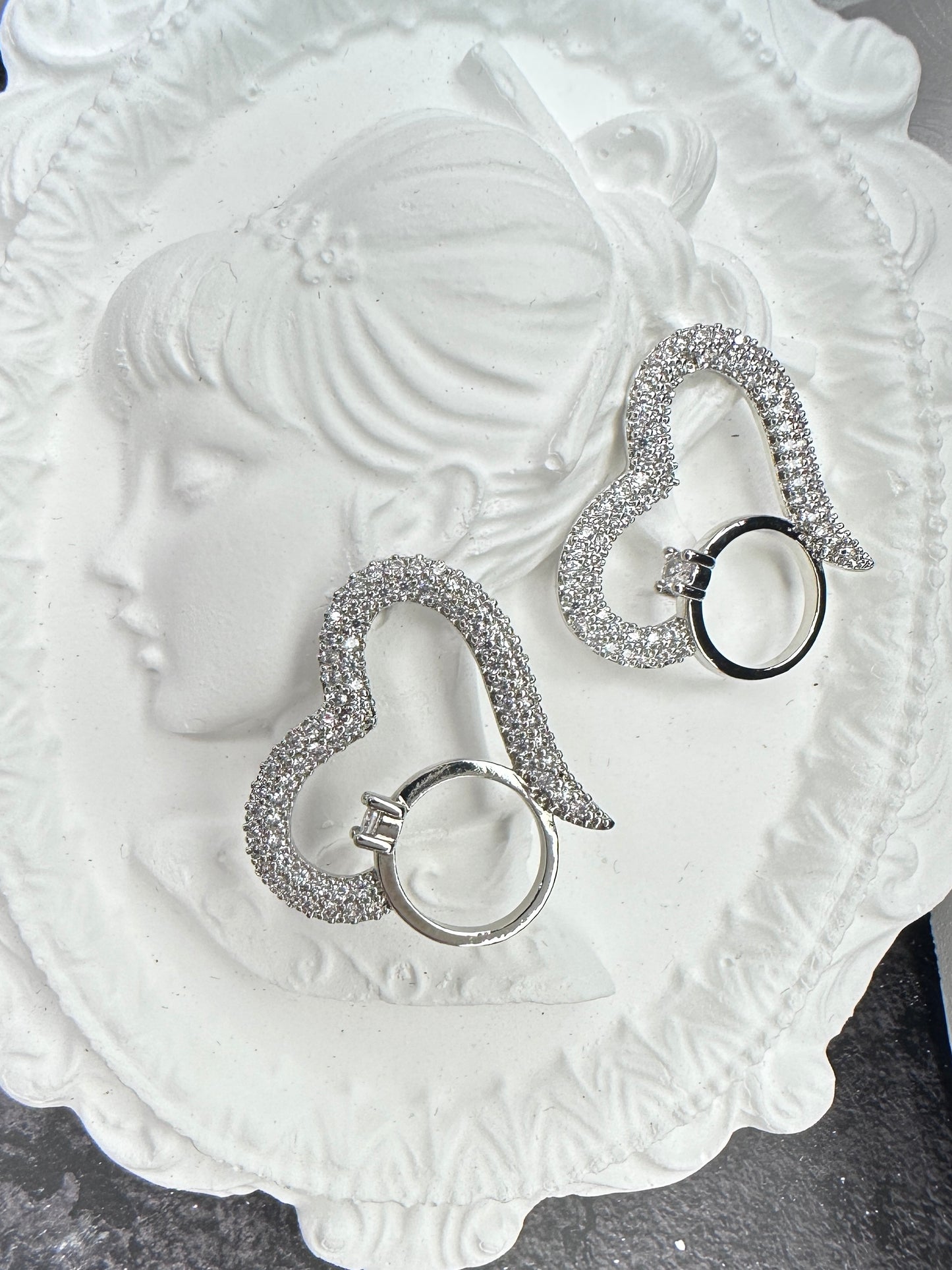 Eternal "Ring in Heart" Promise Jewelry Set (Gift Box Included)| Necklace & Earrings Gift Box | DN-DS | Luxury Gift-Ready Jewelry Set