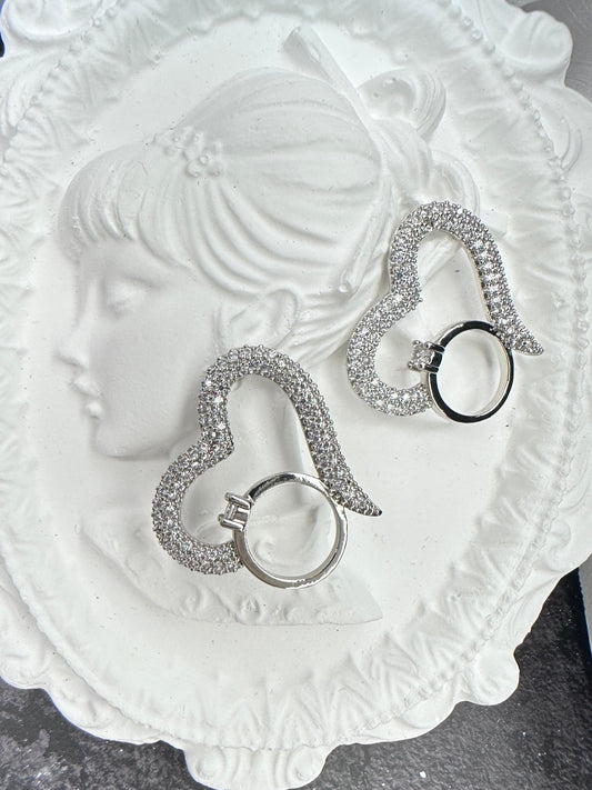 Eternal "Ring in Heart" Promise Jewelry Set (Gift Box Included)| Necklace & Earrings Gift Box | DN-DS | Luxury Gift-Ready Jewelry Set