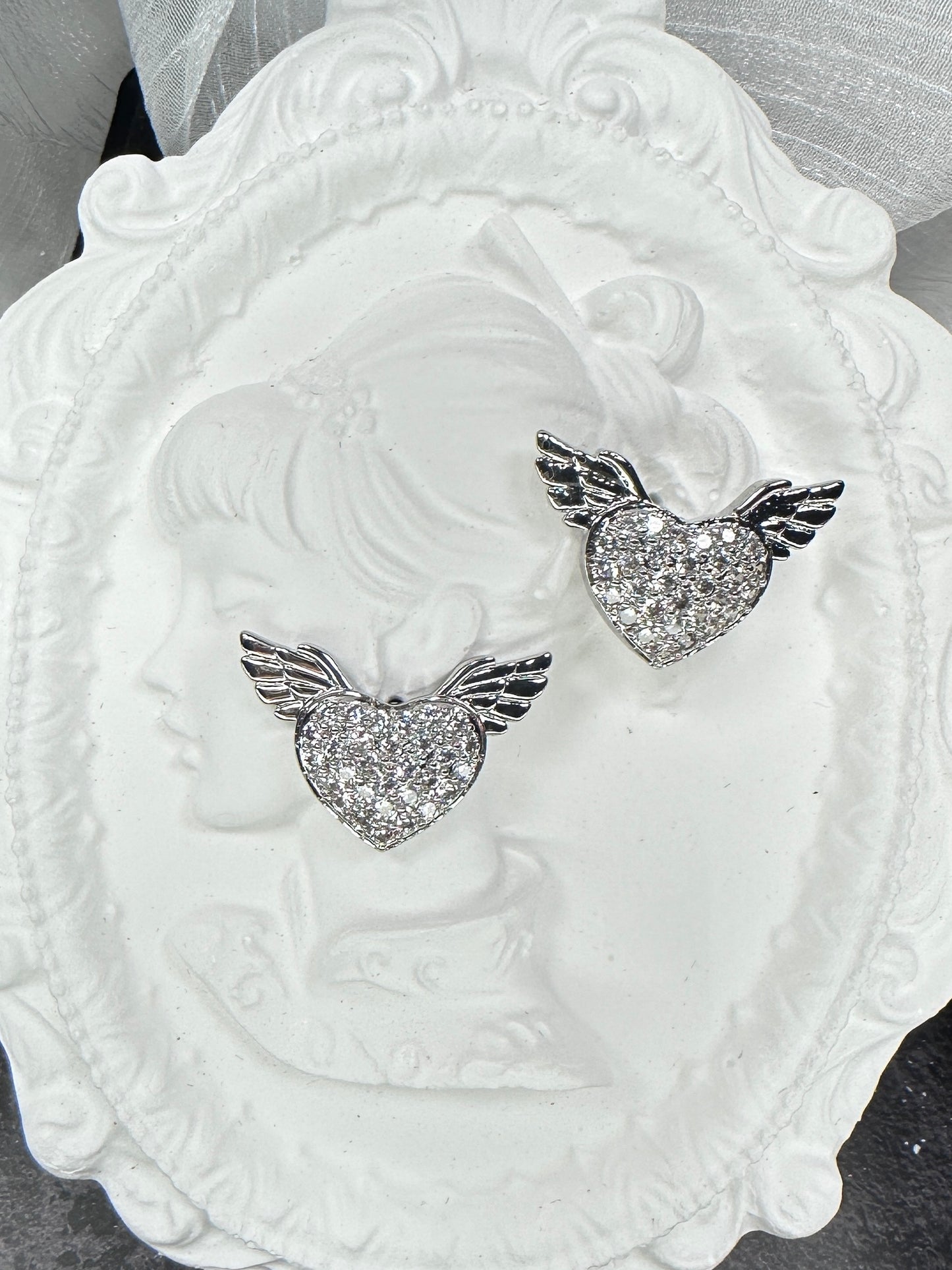 Guardian Angel Wing Heart Jewelry Set (Gift Box Included)| Necklace & Earrings Gift Box | DN-DS | Luxury Gift-Ready Jewelry Set