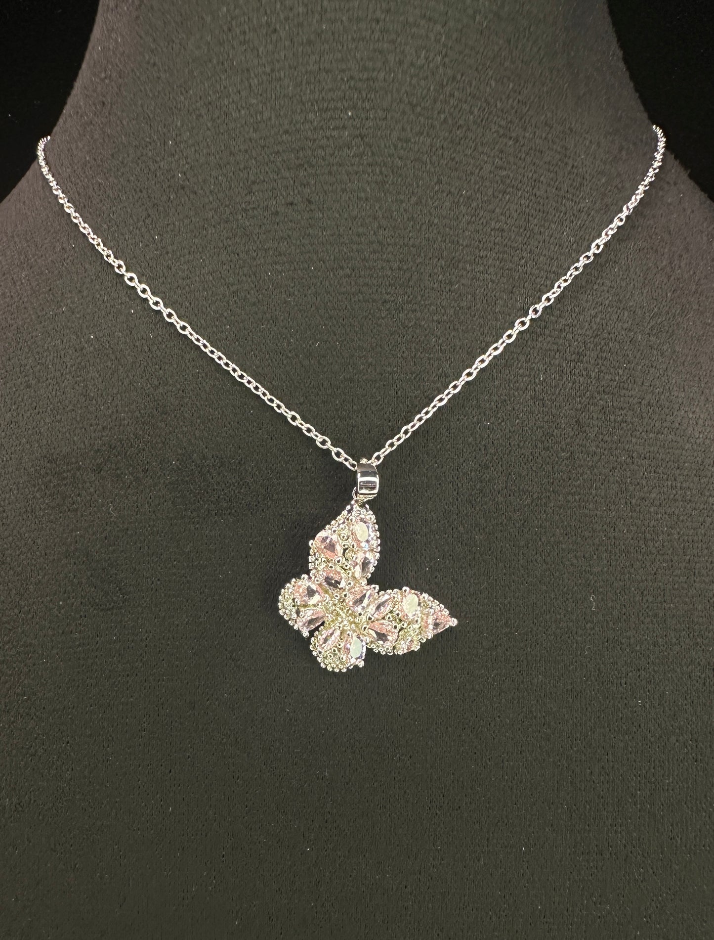 Blush Wing Pendant | Pink Butterfly Necklace