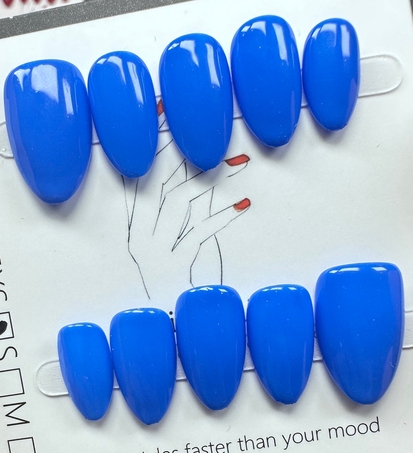 Cerulean Blue  | Handmade Press on Nails Australia| Luxury Handmade Short Almond Press-On Nails |Daily Nails | Handmade Press on Nails