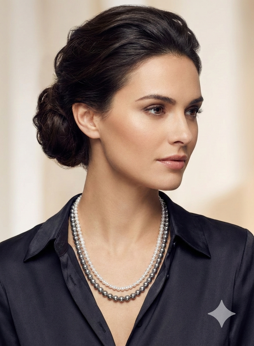 Cloud & Mist Duo-Strand Pearl Necklace