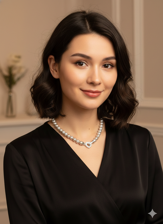 Secret Heart Grey Pearl Convertible Necklace