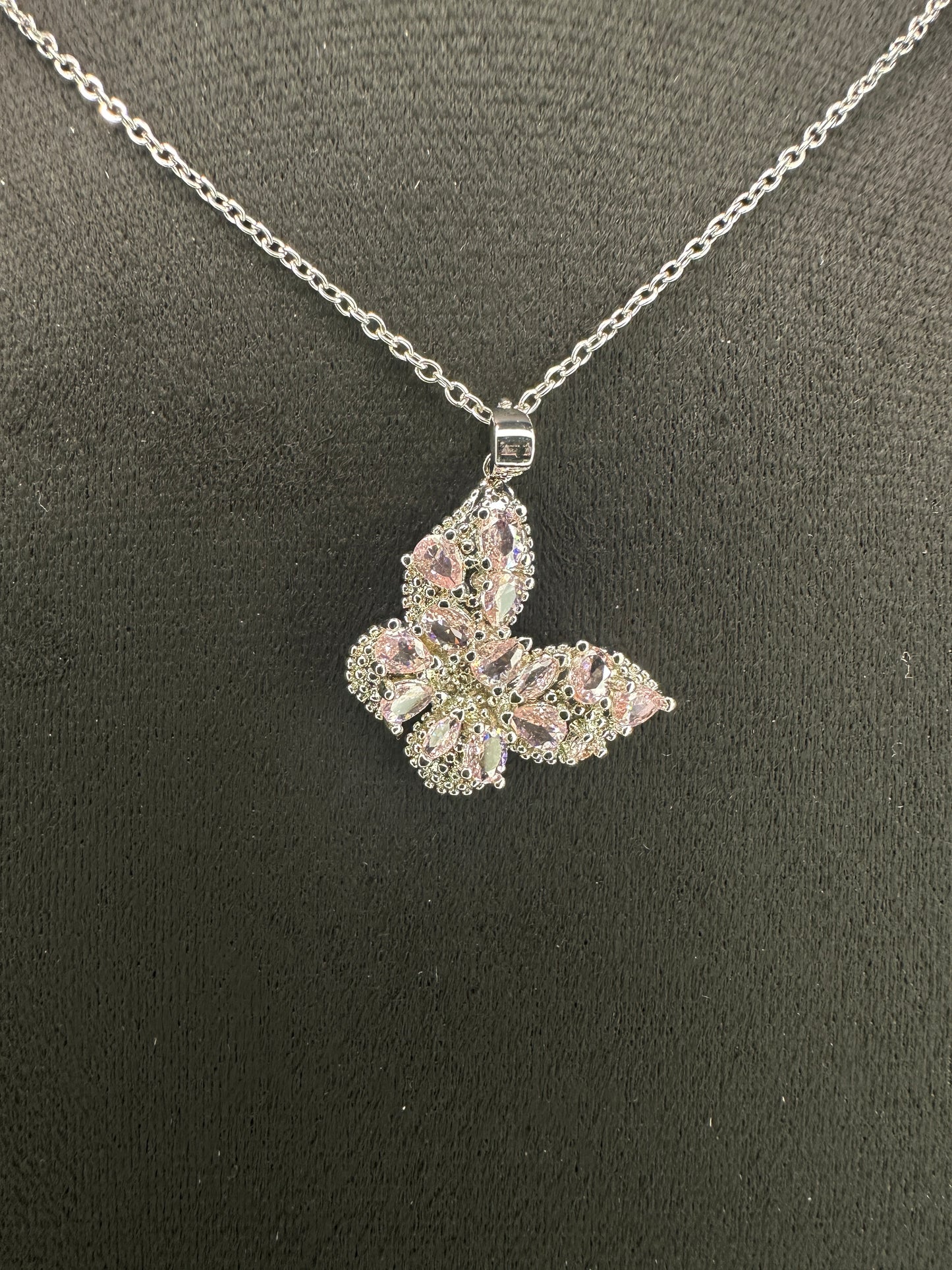 Blush Wing Pendant | Pink Butterfly Necklace