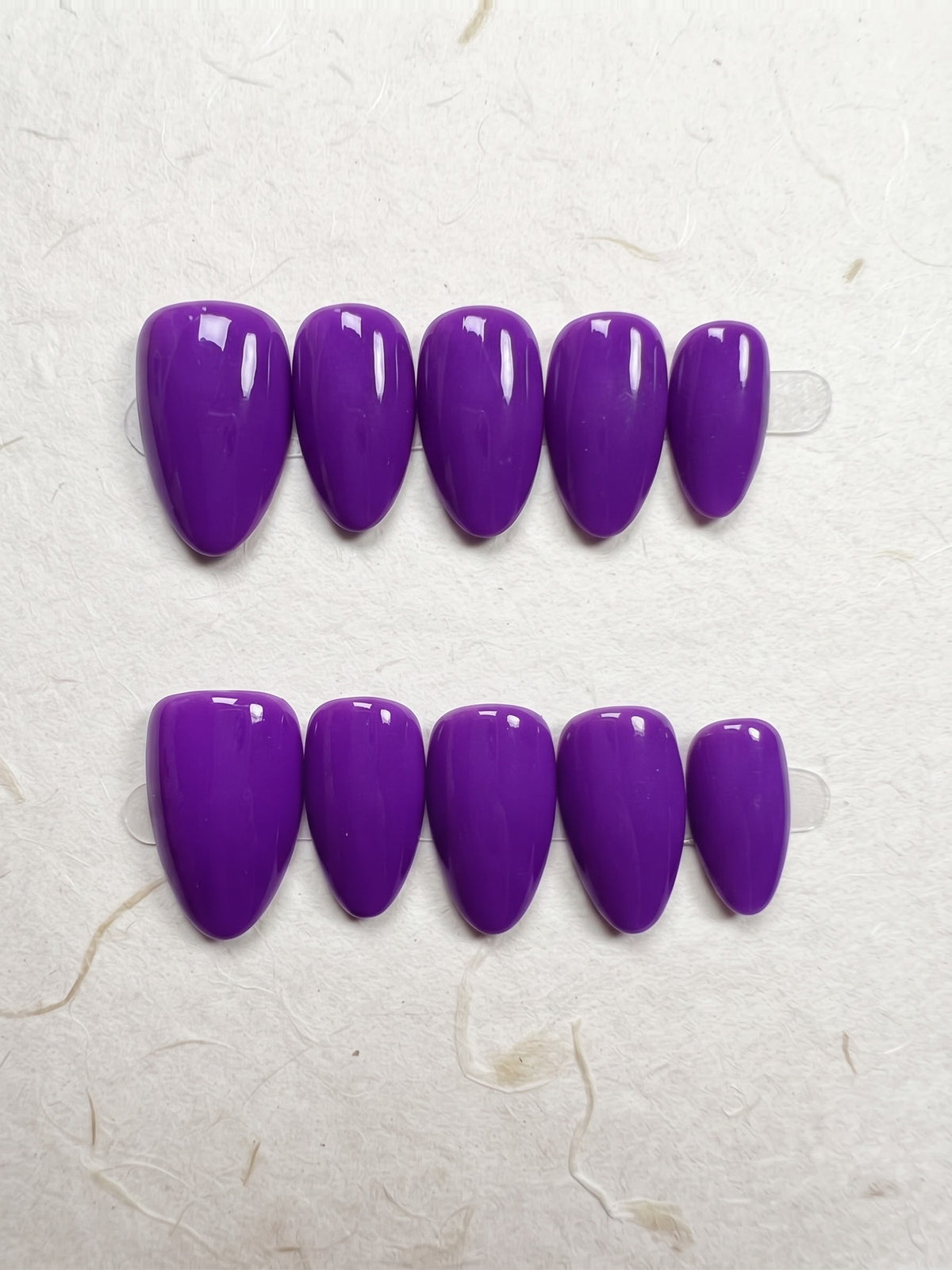 Vibrant Purple Short Almond Handmade Press-On Nails