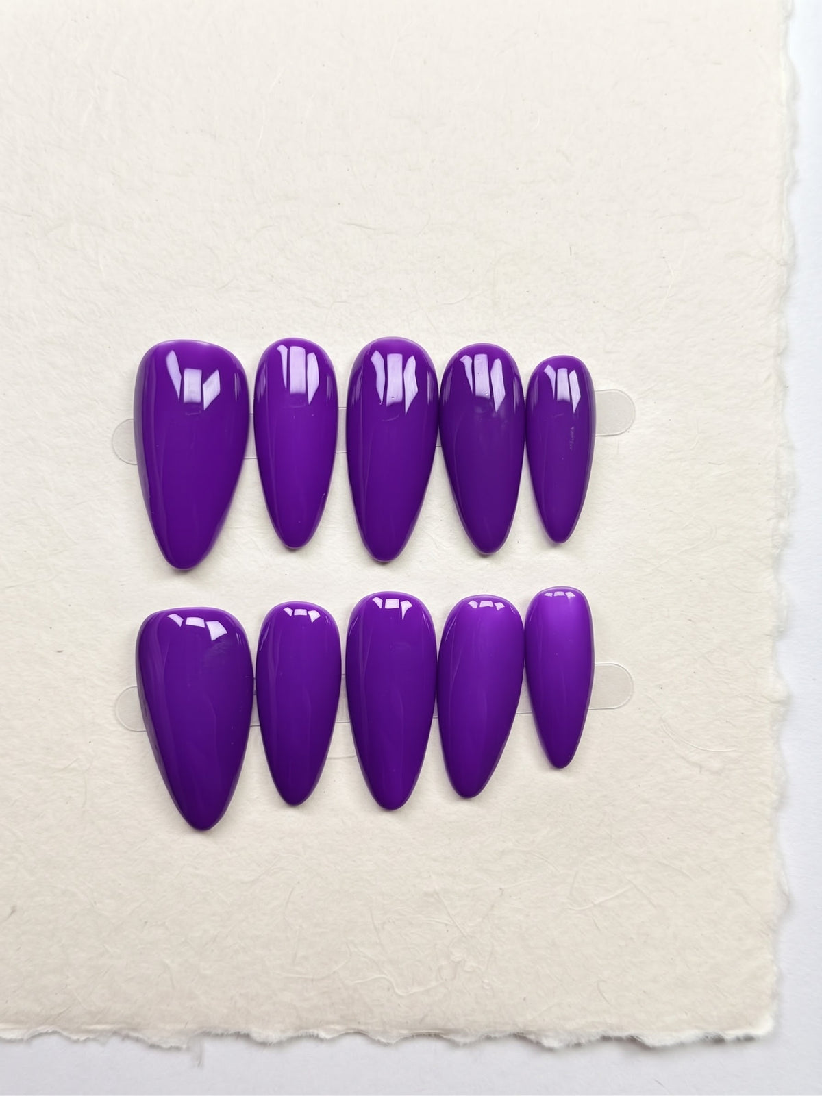 Vibrant Purple Medium Almond Handmade Press-On Nails