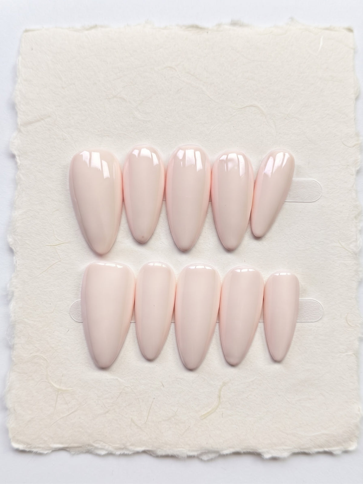 Pastel Pink Medium Almond Handmade Press-On Nails