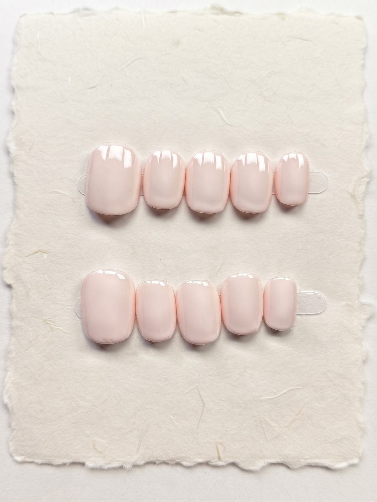 Pastel Pink Short Square Handmade Press-On Nails