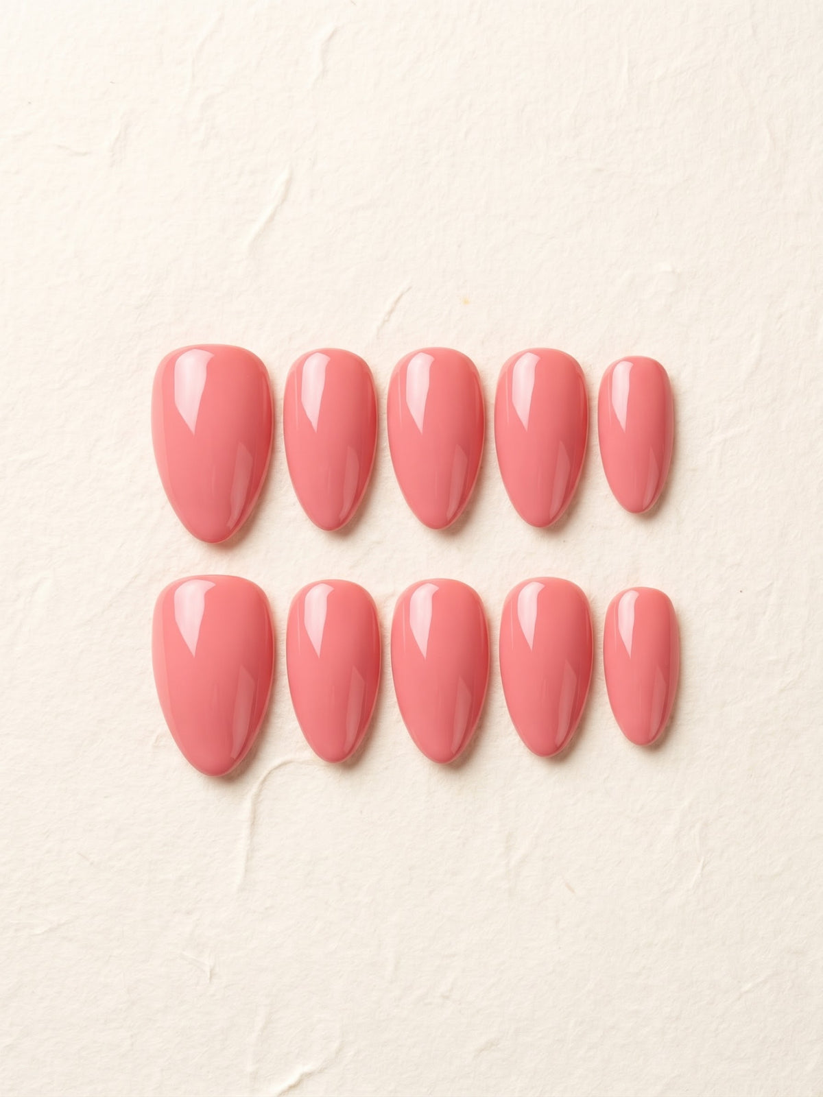 Candy Pink Short Almond Handmade Press-On Nails