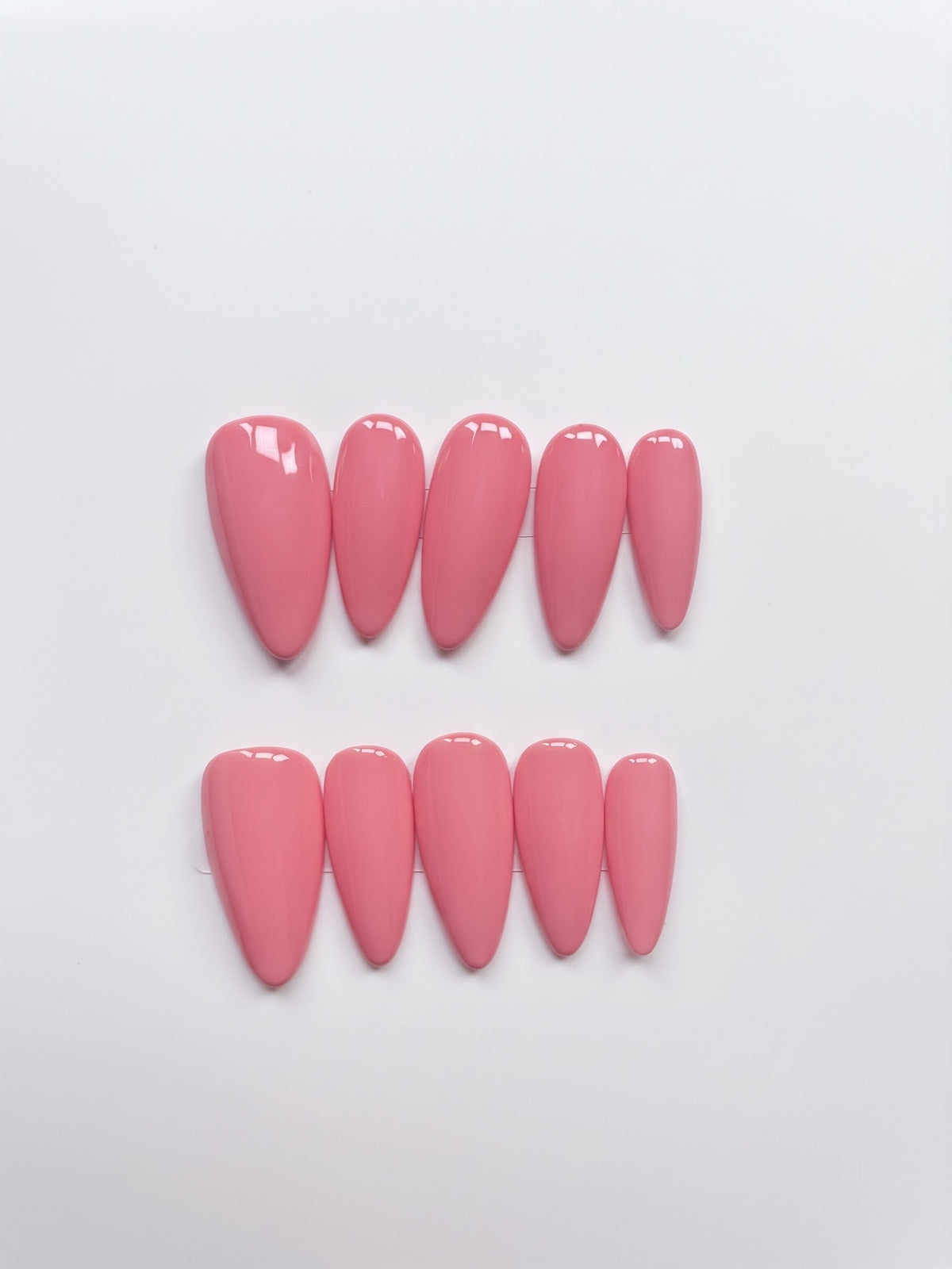 Candy Pink Medium Almond Handmade Press-On Nails