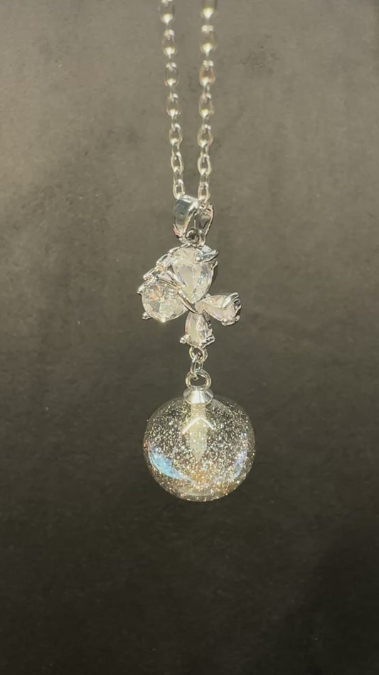 Nebula Butterfly Galaxy Pendant | White Butterfly Galaxy Jewelry